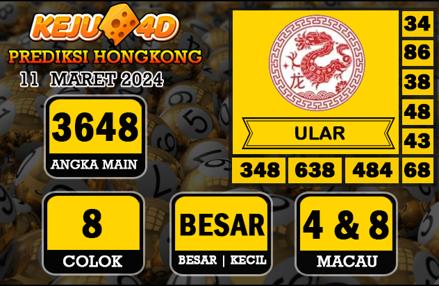 Prediksi Hongkong Keju4D 11 MARET 2024