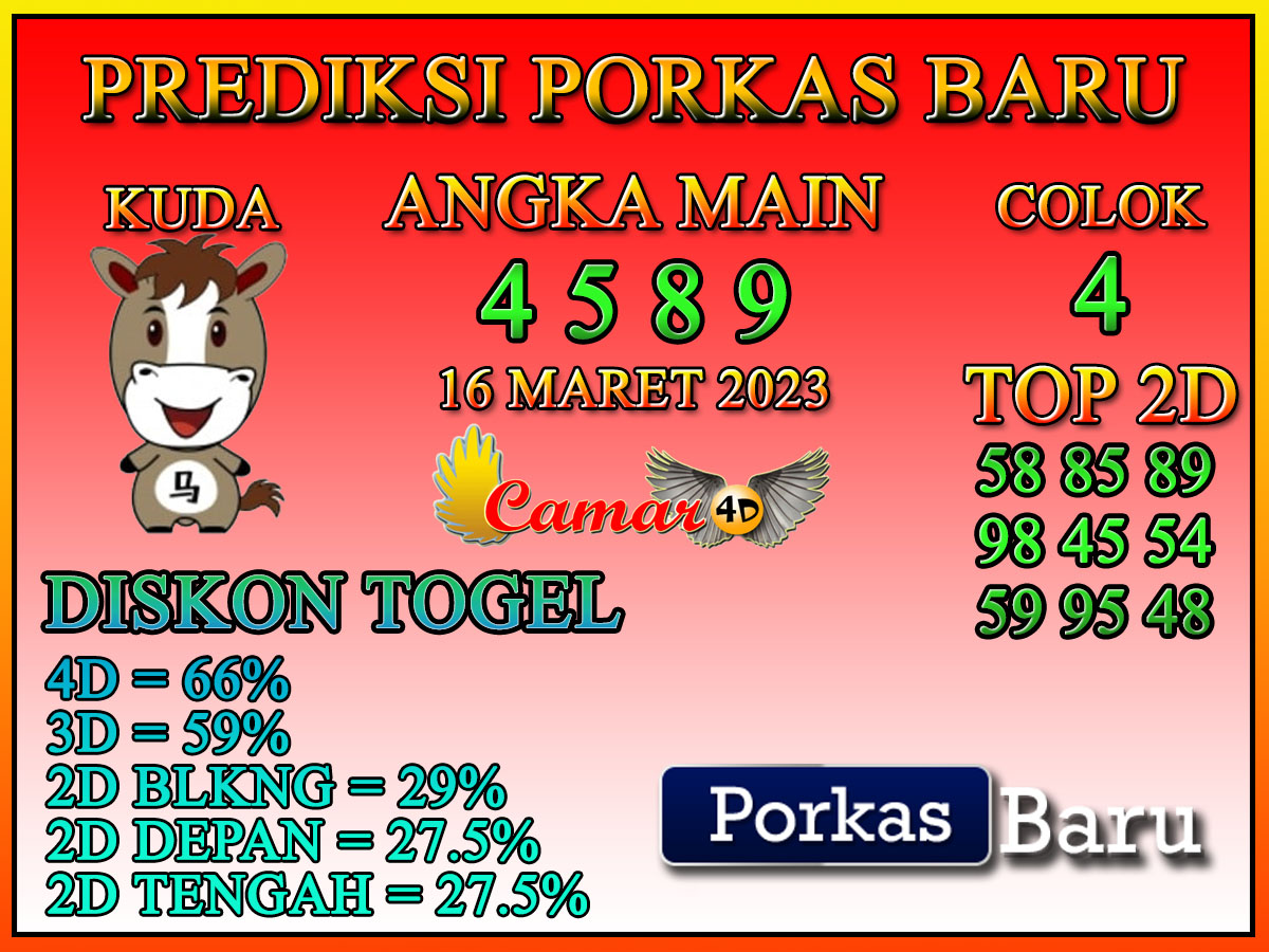 Prediksi Camar4D PORKAS BARU 16 MARET 2024