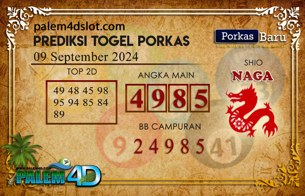 Prediksi Togel PORKAS BARU Palem4D 09 September 2024