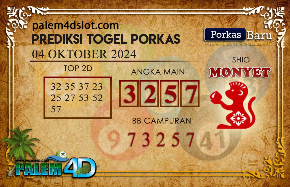 Prediksi Togel PORKAS BARU Palem4D 04 Oktober 2024