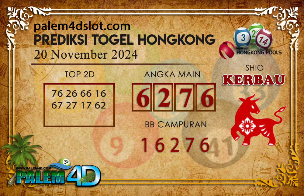 Prediksi Togel HONGKONG Palem4D 20 NOVEMBER 2024