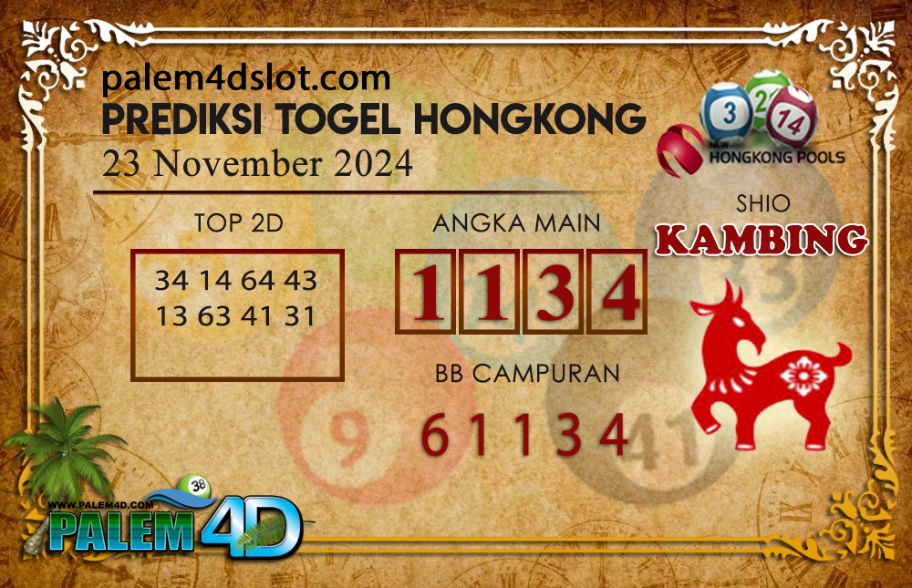 Prediksi Togel HONGKONG Palem4D 23 NOVEMBER 2024