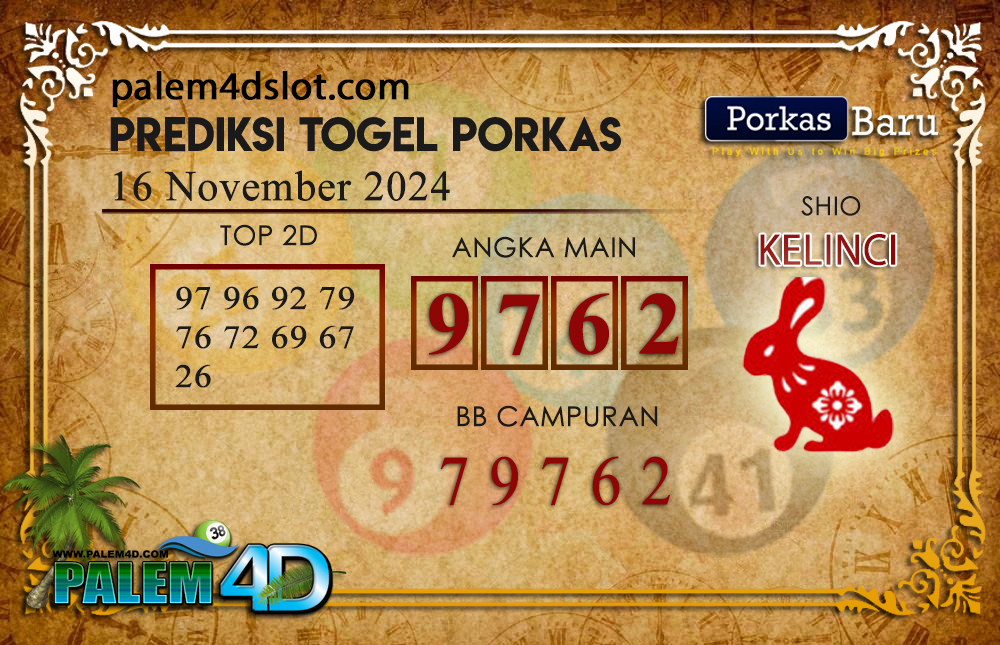 Prediksi Togel PORKAS BARU Palem4D 16 November 2024