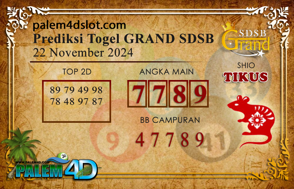 Prediksi Togel GRAND SDSB Palem4D 22 NOVEMBER 2024