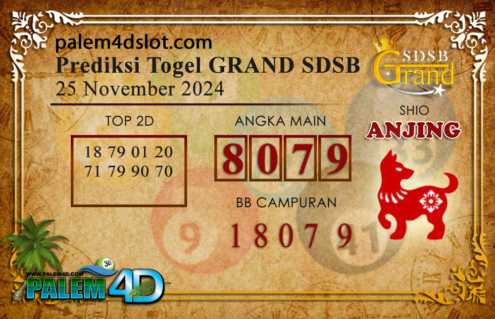 Prediksi Togel GRAND SDSB Palem4D 25 NOVEMBER 2024