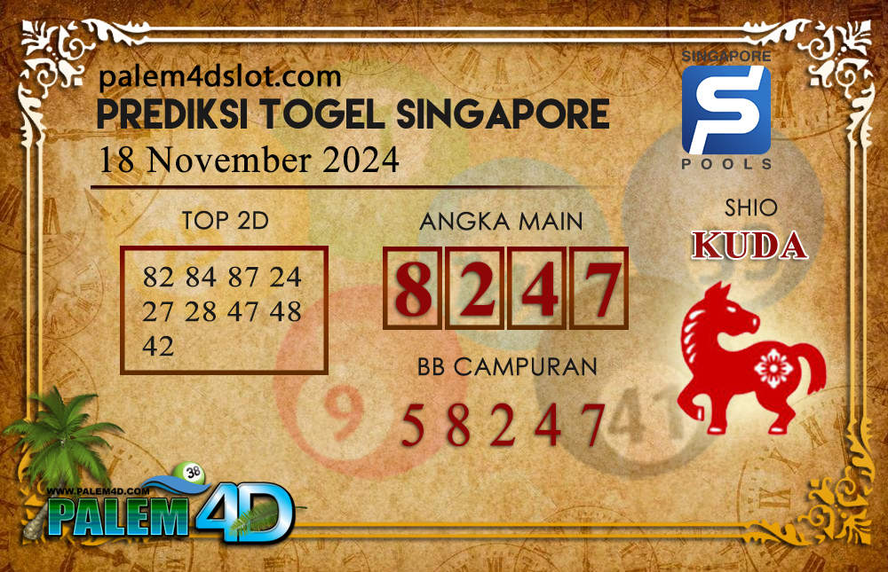 Prediksi Togel SINGAPORE Palem4D 18 November 2024