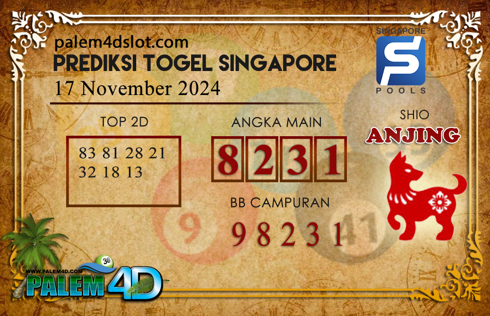 Prediksi Togel SINGAPORE Palem4D 17 November 2024