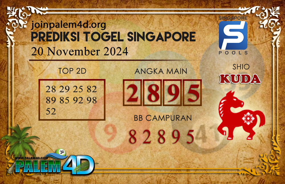 Prediksi Togel SINGAPORE Palem4D 20 November 2024