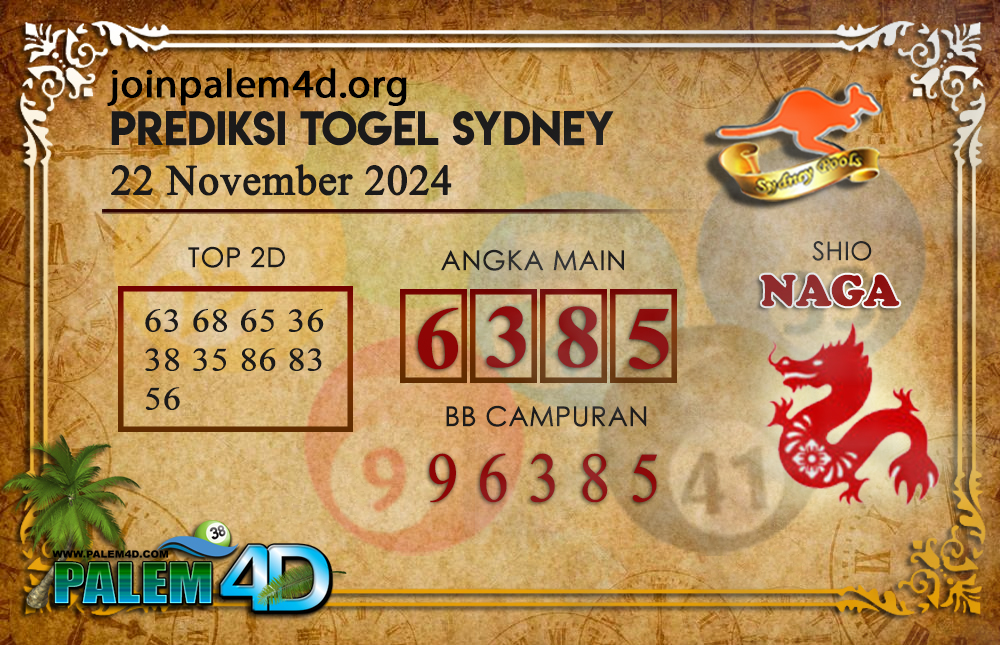 Prediksi Togel SYDNEY Palem4D 22 November 2024